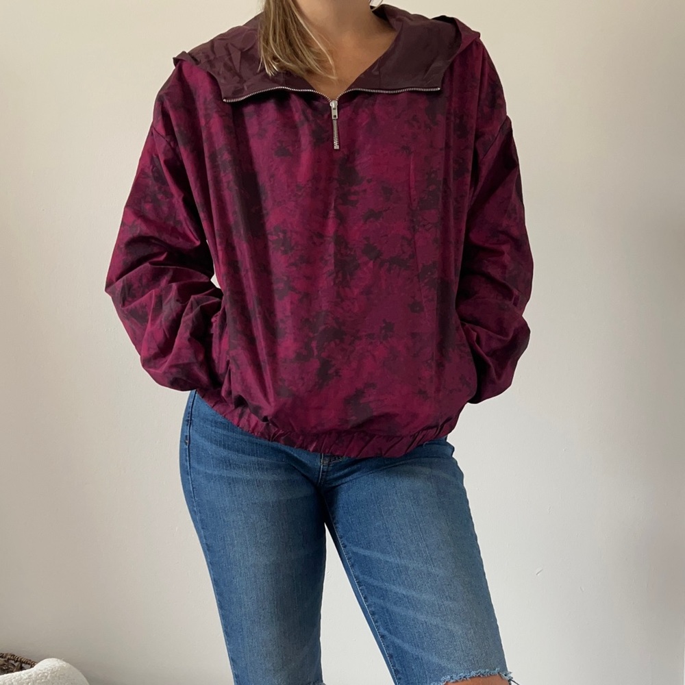 Maroon Tie-Dye Windbreaker